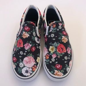 VANS Garden Floral, Classic Slip On, Size 6